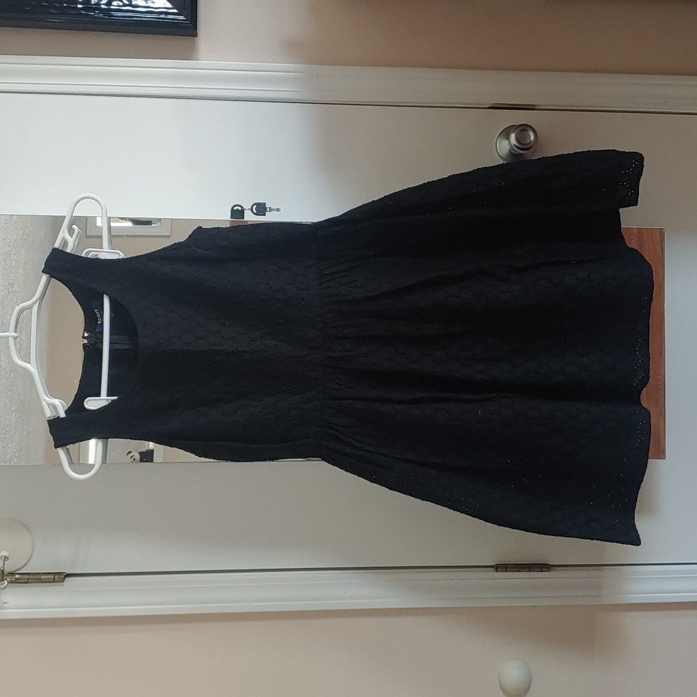 Black eyelet dress